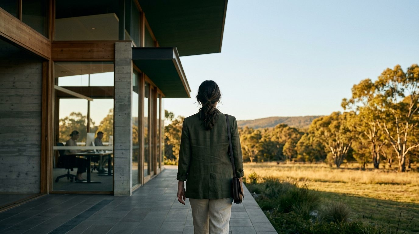 A calm owner-world moment representing the next action becoming visible.